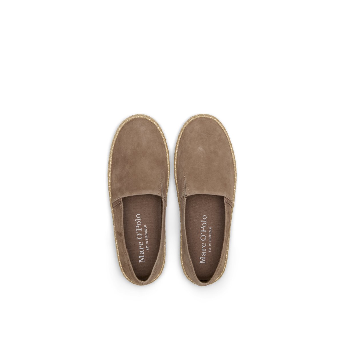 Espadrilles modèle Jerry en cuir velours doux braun, MARC O'POLO