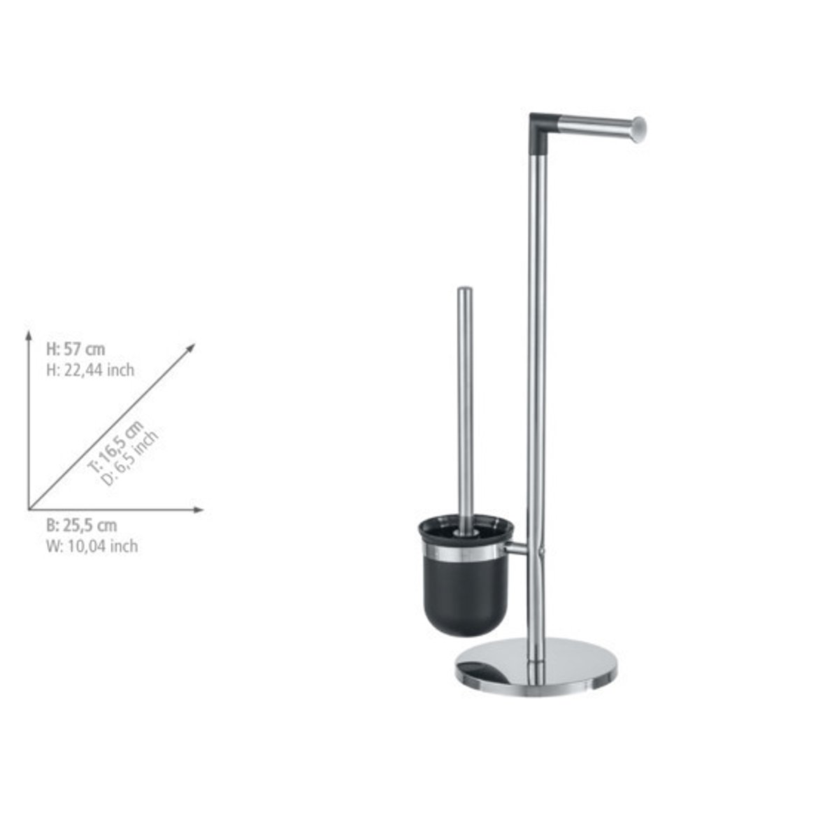 Serviteur WC 2en1 dérouleur et brosse PARUS argent brillant, WENKO