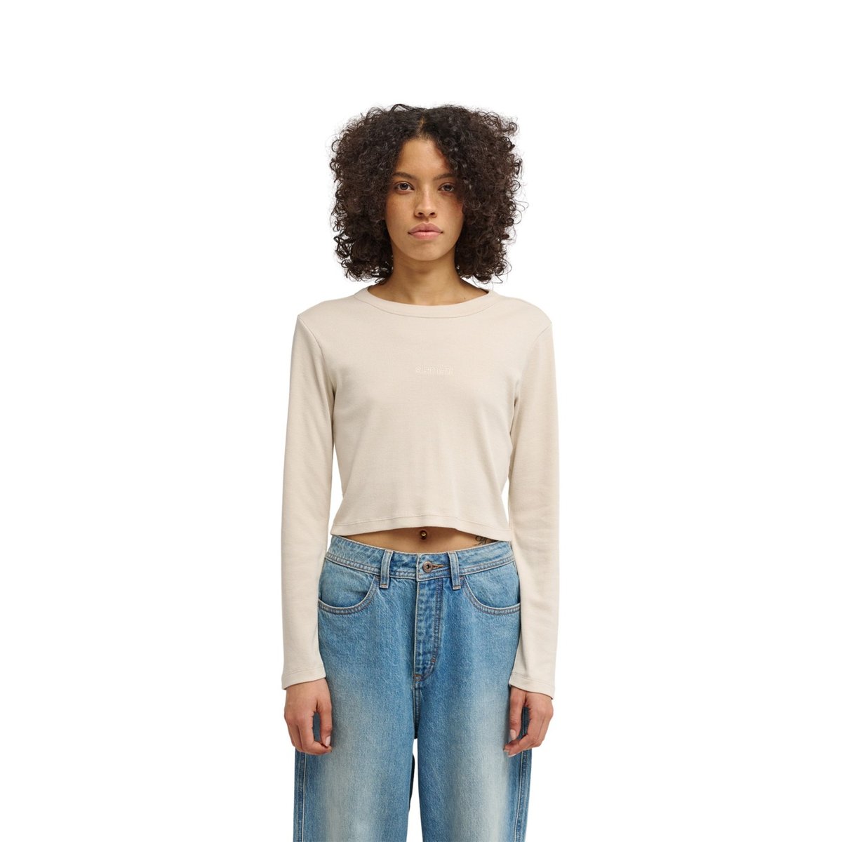 Haut manches longues LOWCASE CROP beige oat milk, ELEMENT