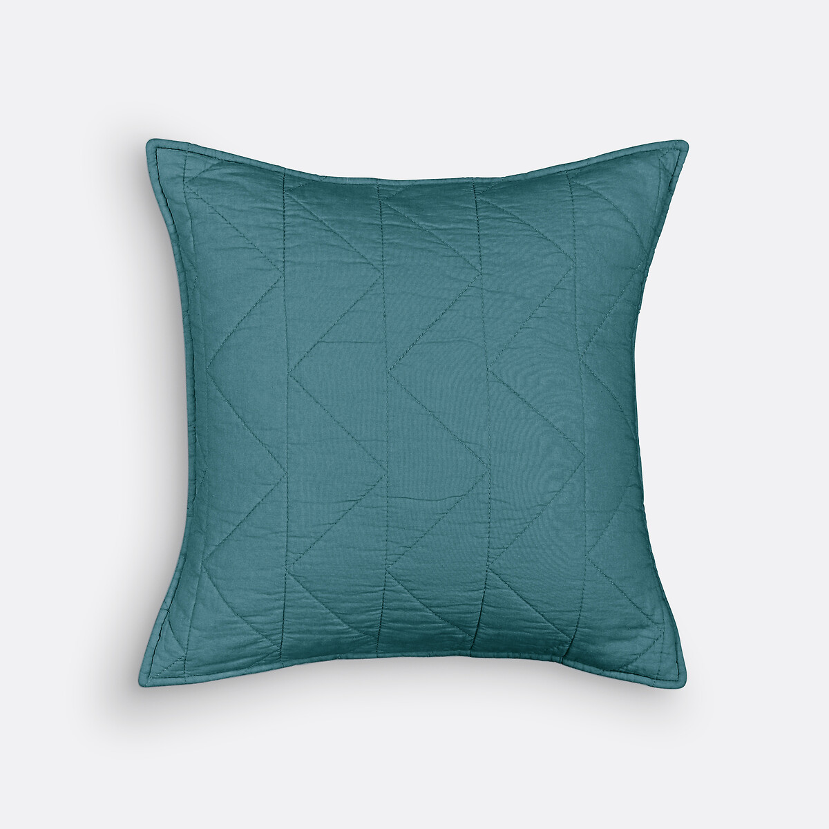 Fodera per cuscino cotone, Zig Zag Scenario blu pavone, LA REDOUTE INTERIEURS