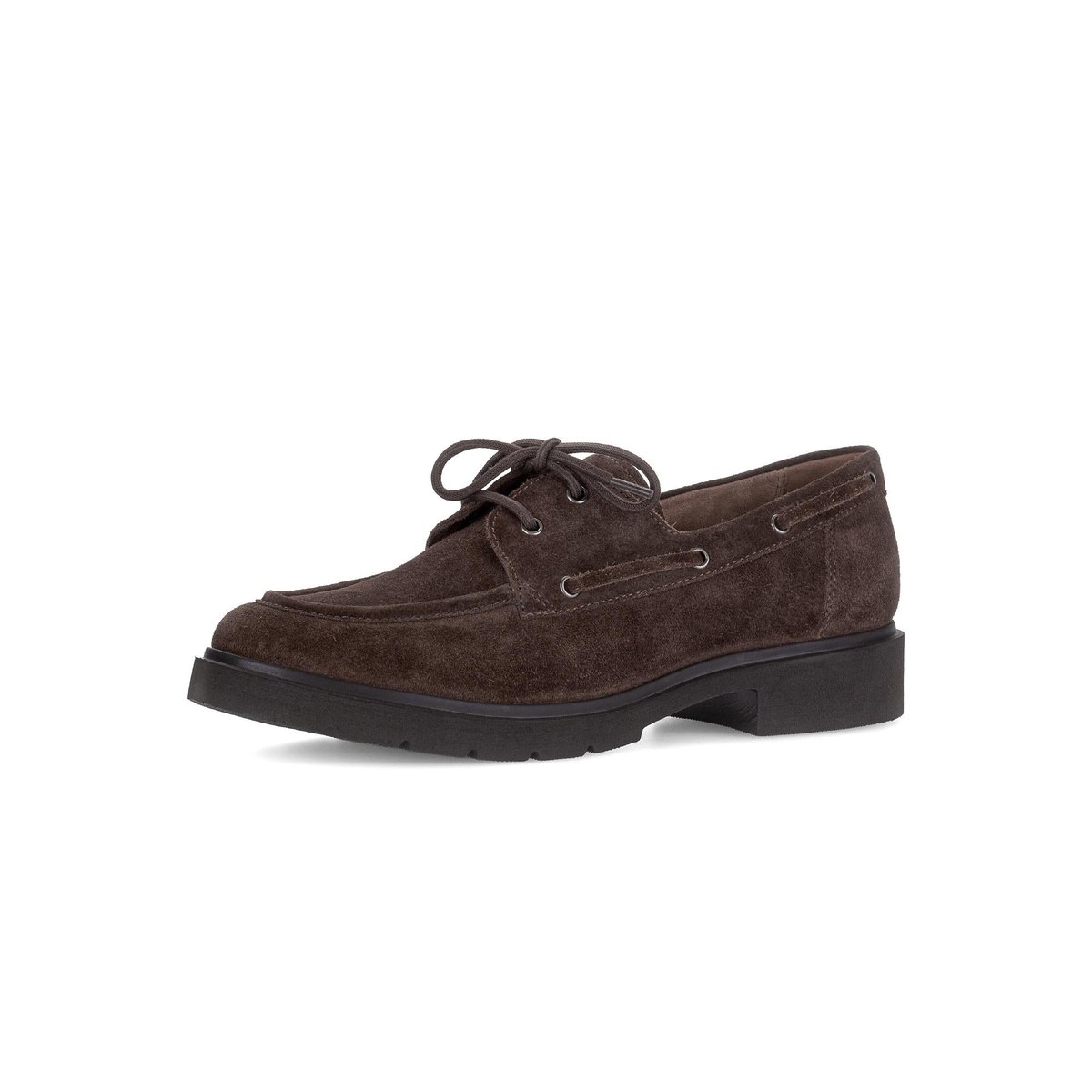 Mocassins en cuir à talon décroché marron velours, GABOR