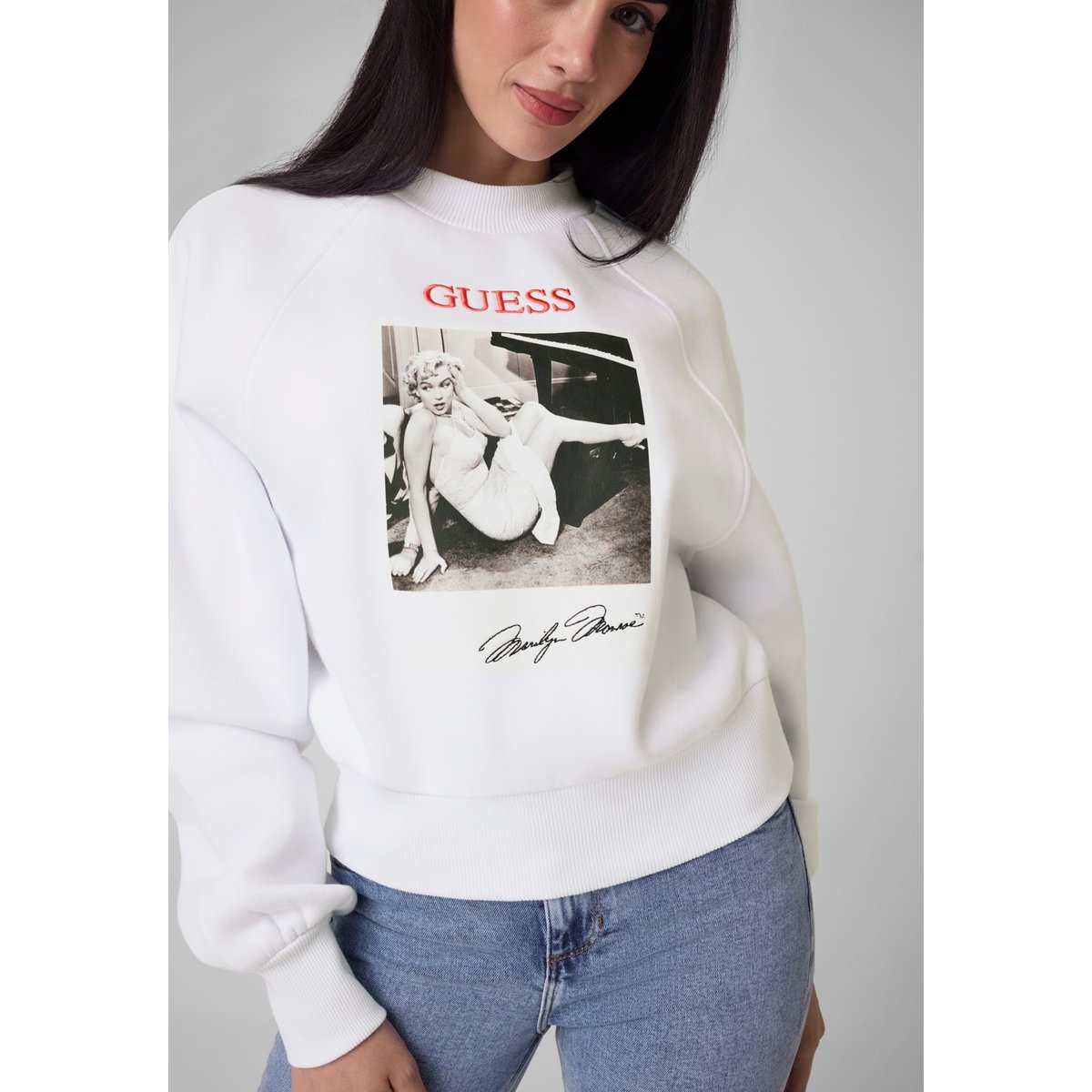 Sweat-Shirt Imprimé Marilin blanc, GUESS
