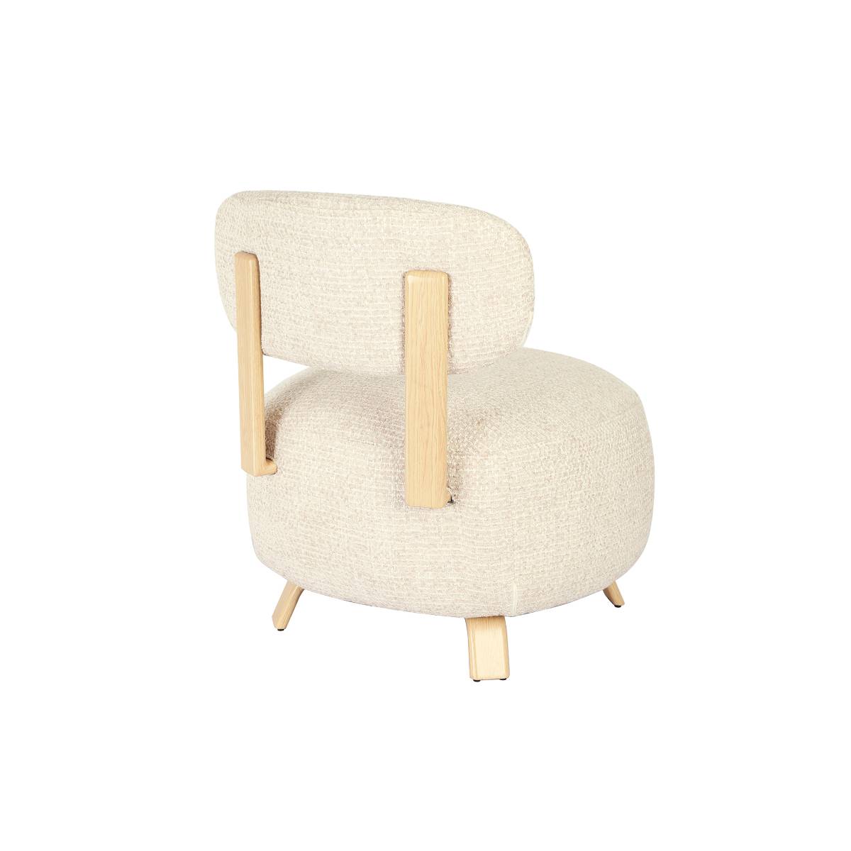 Fauteuil en tissu et métal PASCAL blanc, MADE IN MEUBLES 