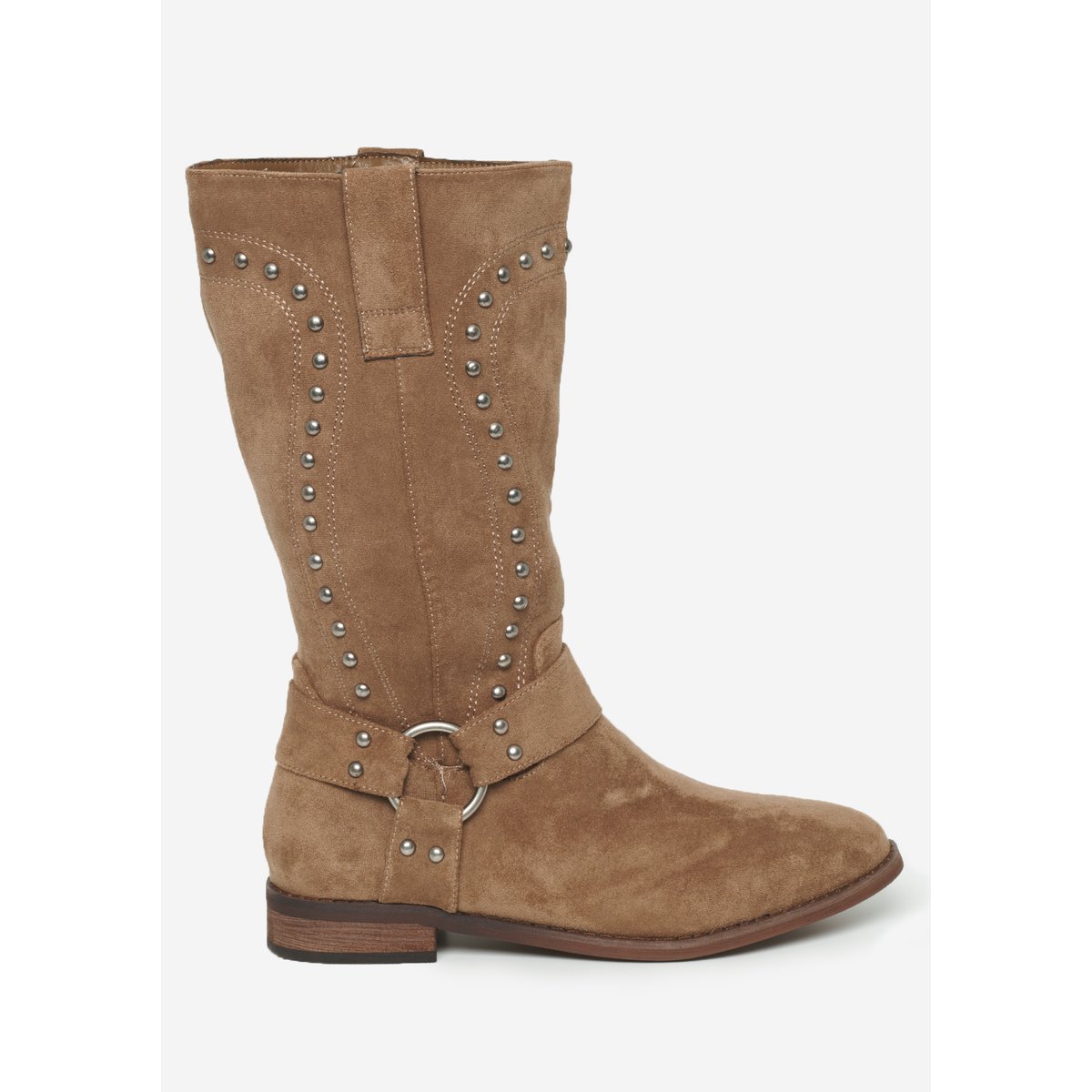 Bottes en suedine cloutées khaki, LOLALIZA