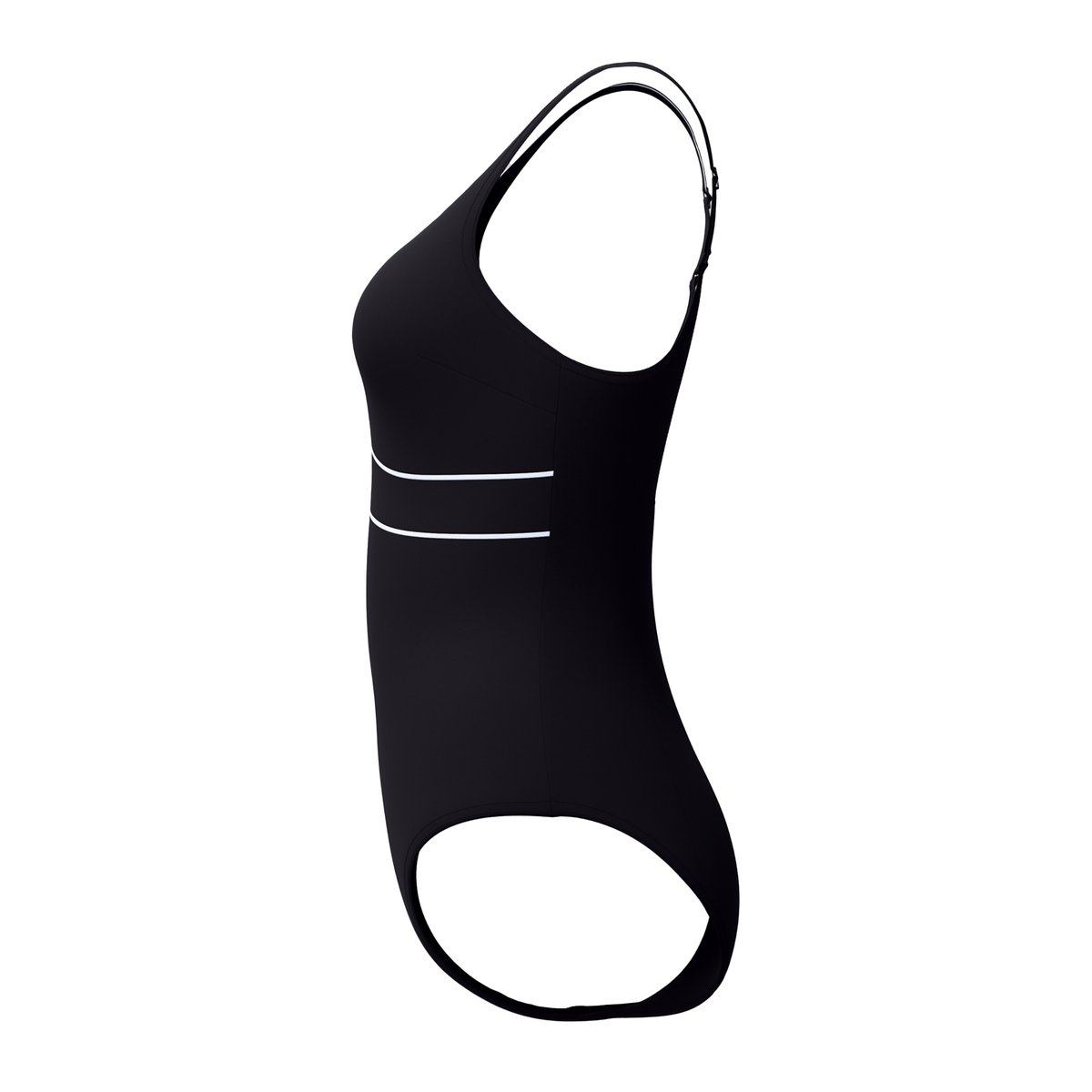 Maillot de bain 1 pièce à bretelles ajustables motif/style contour ECLIPSE noir, SPEEDO