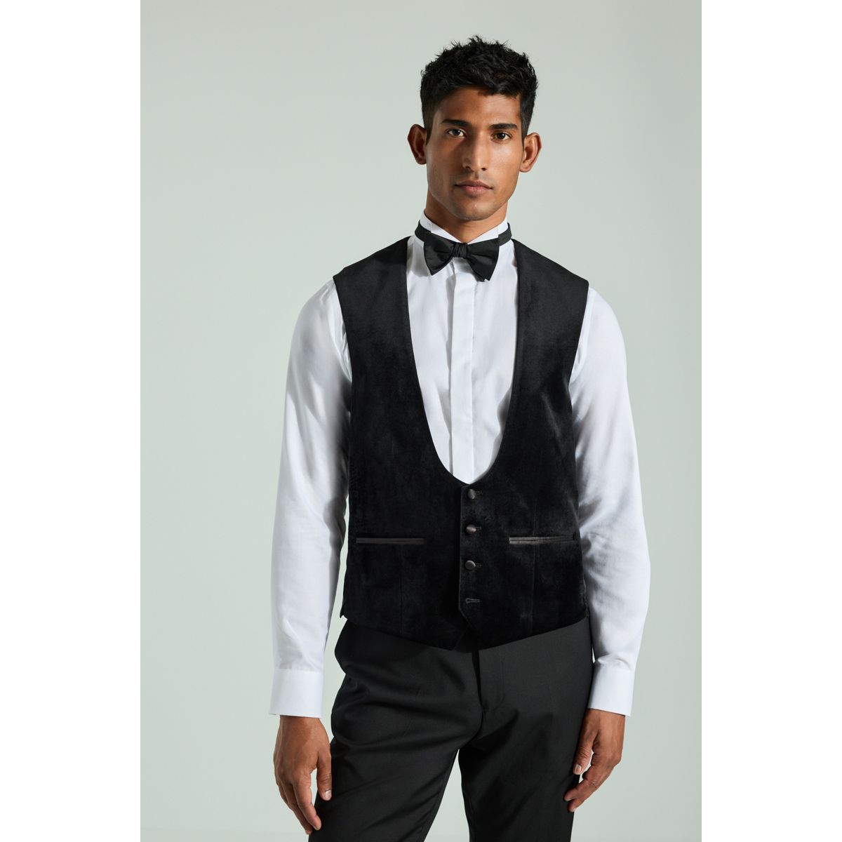 Gilet de costume boutonné noir, NEXT