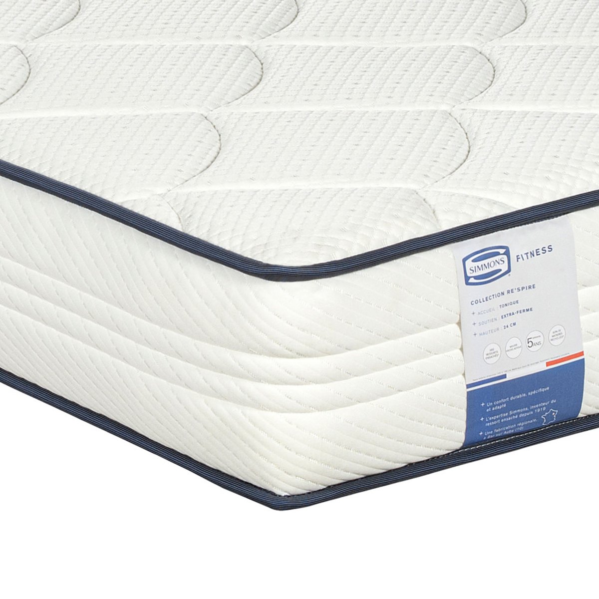 Matelas 100% ressorts, accueil ferme- FITNESS couleur unique, SIMMONS