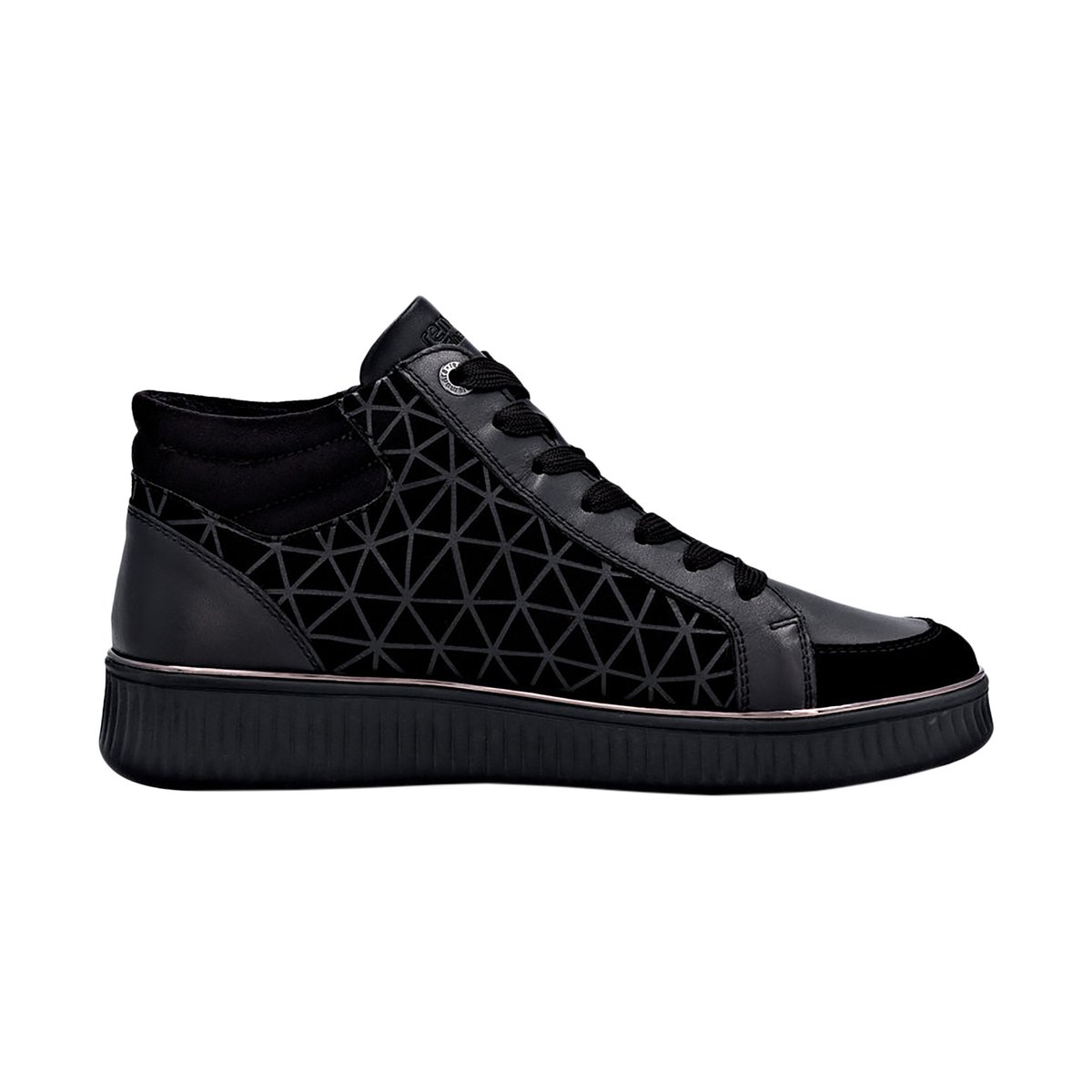 Basket Montante Cuir Goatsuede noir, REMONTE