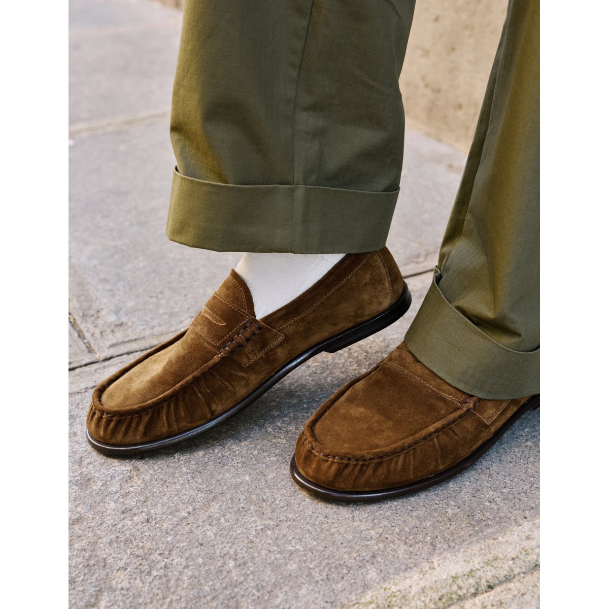 Mocassins DONI suède kaki, ODAJE