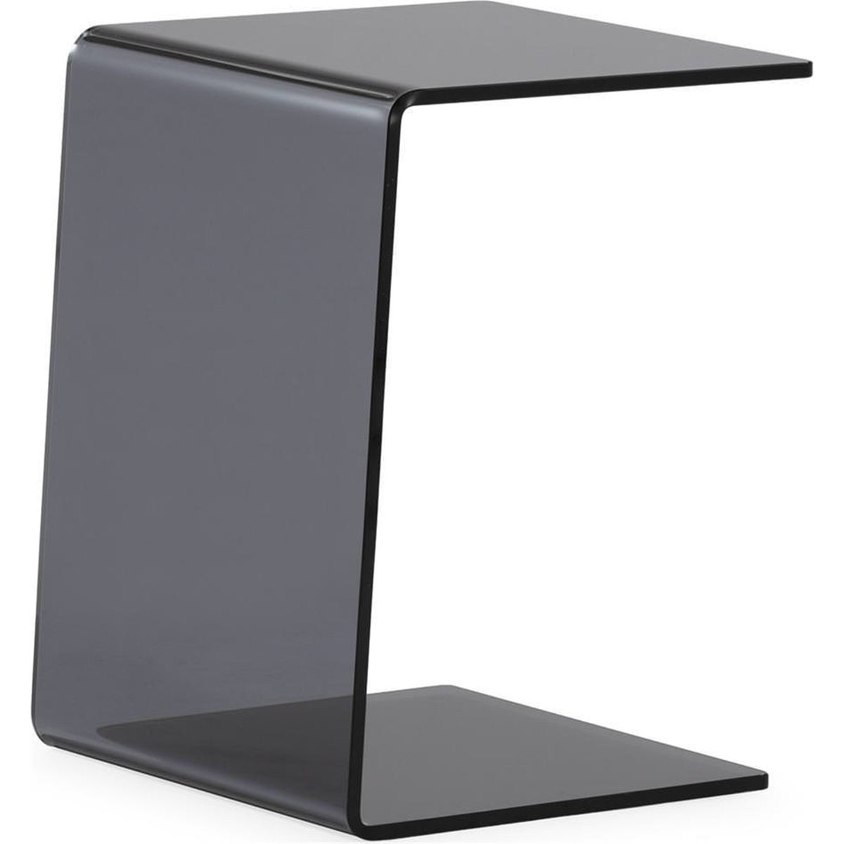 Table d'appoint en verre gris fumé, RECOLLECTION