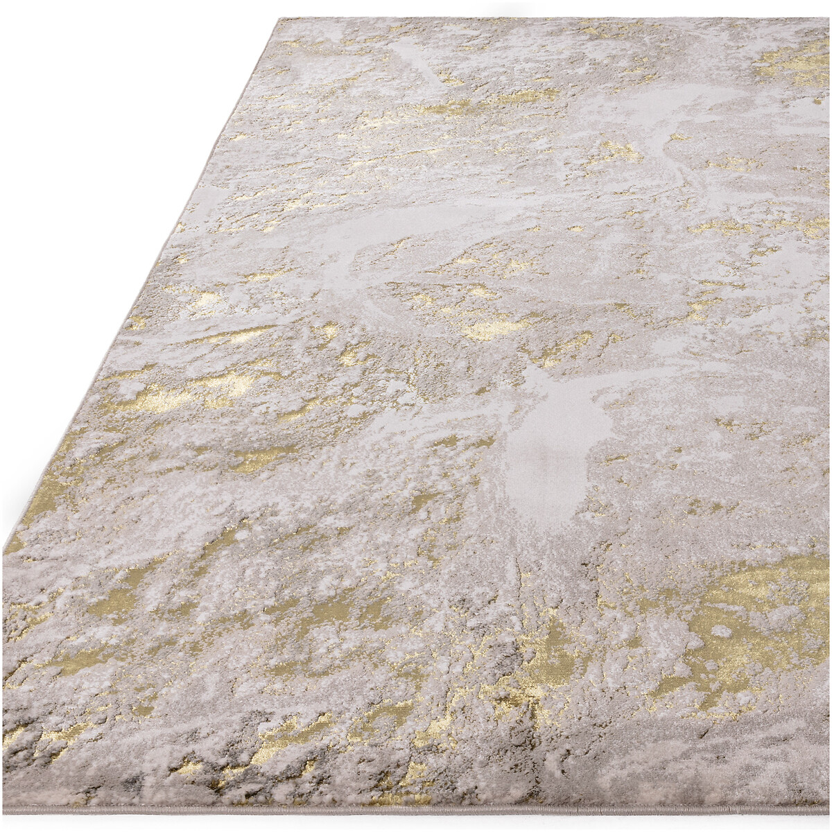 Distressed Lux Metallic Rug gold-coloured, SO'HOME