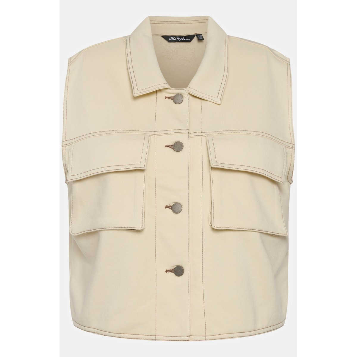 Gilet en molleton, coutures épaisses ivoire, ULLA POPKEN