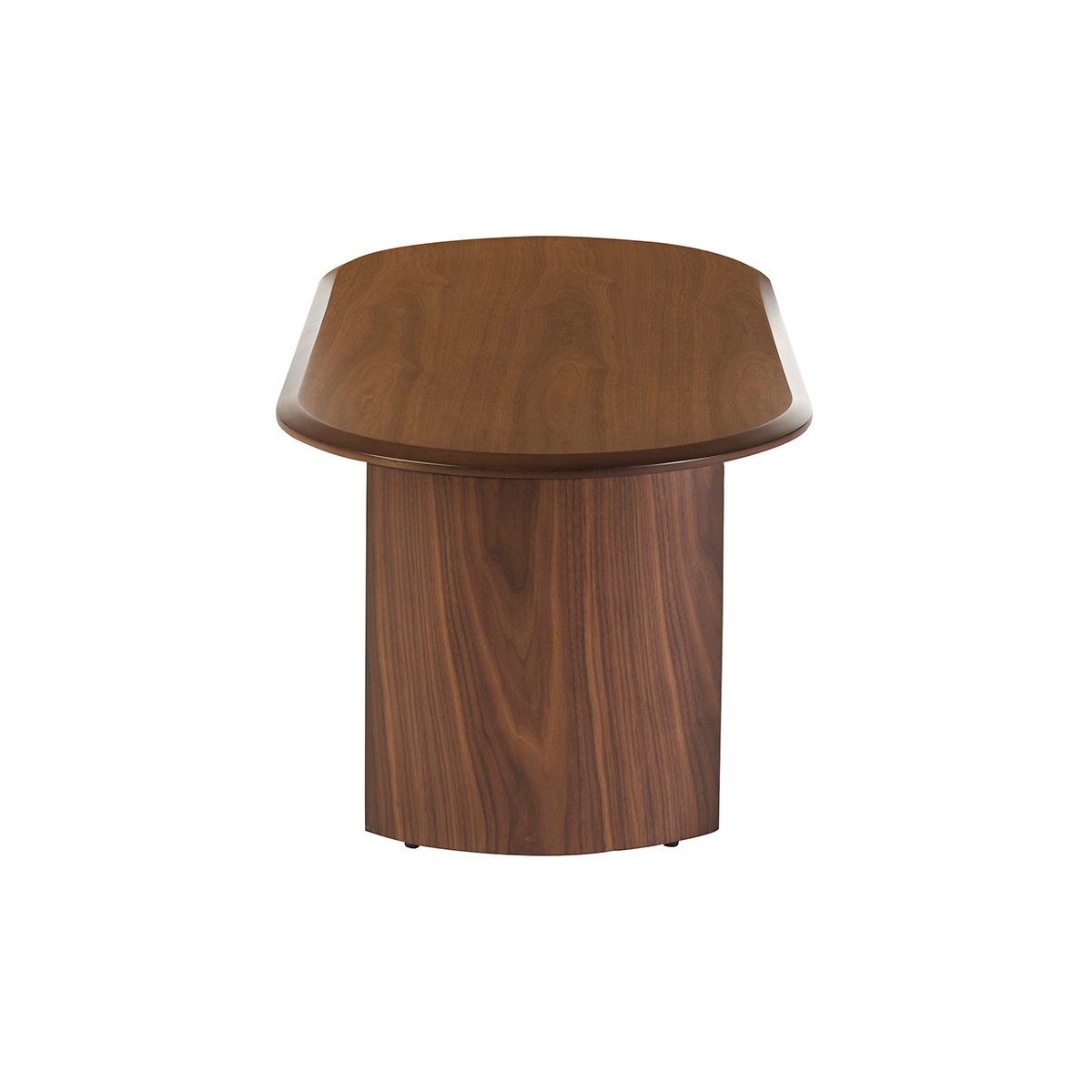 Table basse design ovale en bois foncé noyer L120 cm ASSA couleur unique, MILIBOO
