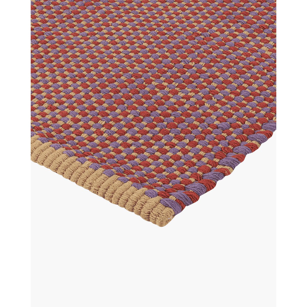 Paillasson Dei - tissage coton terracotta, lilas & jaune, NOO.MA