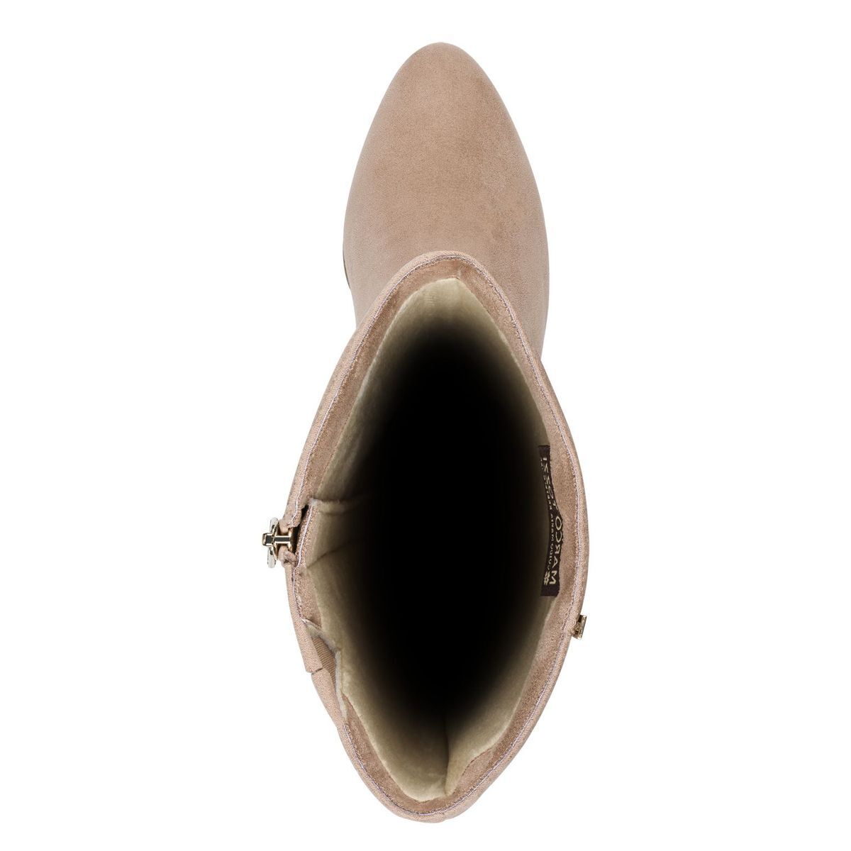 Bottes talon bloc beige crème brillant, MARCO TOZZI