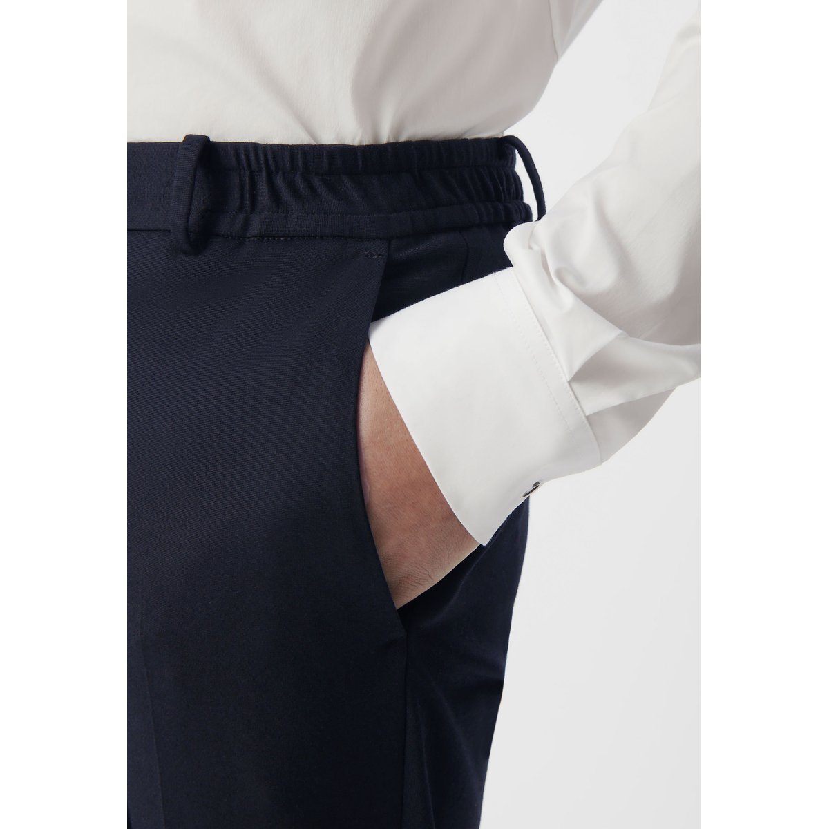 Pantalon de costume slim maille Milano bleu marine, IKKS
