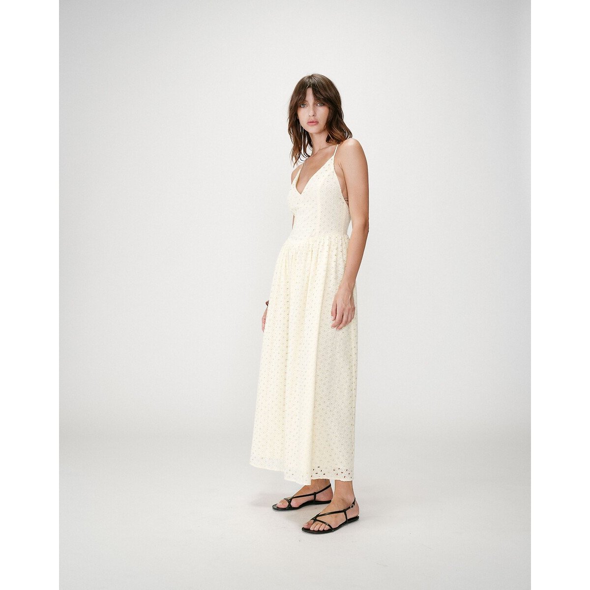 Robe longue brodée WIMALA jaune, GRACE & MILA