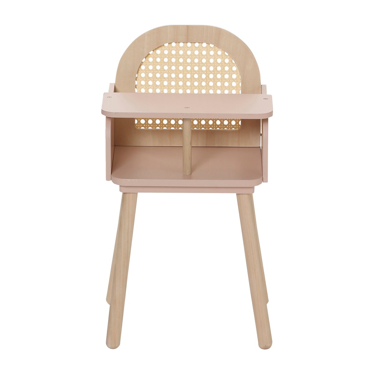 Chaise haute en cannage et bois multicolore, VERTBAUDET