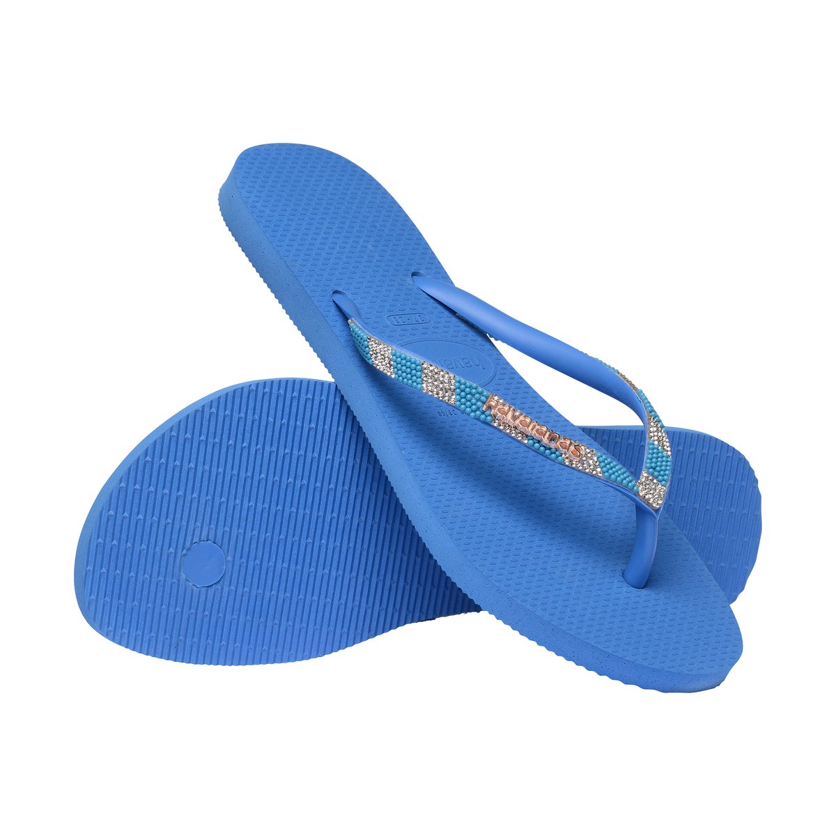 Tong à Enfiler Slim Glow Fc bleu brillant, HAVAIANAS
