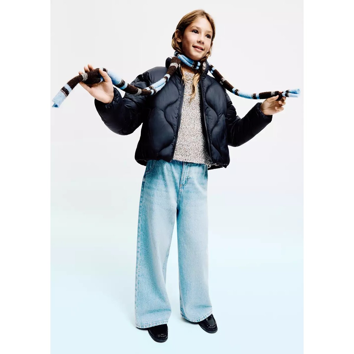 Anorak matelassé imperméable à losanges bleu marine, MANGO KIDS