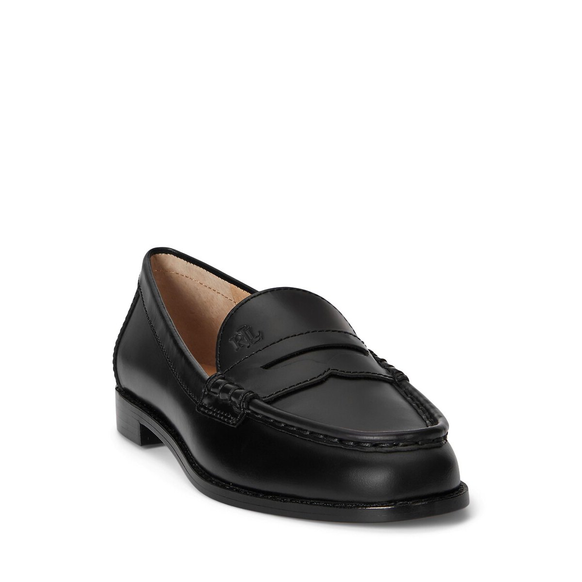 Mocassins en cuir glacé Wynnie noir, LAUREN RALPH LAUREN