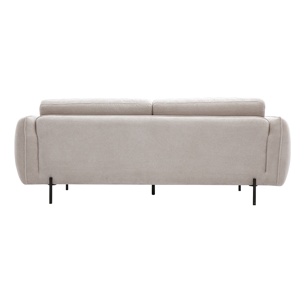 Canapé design 3 places en tissu chenille beige et métal noir TODD beige, MILIBOO