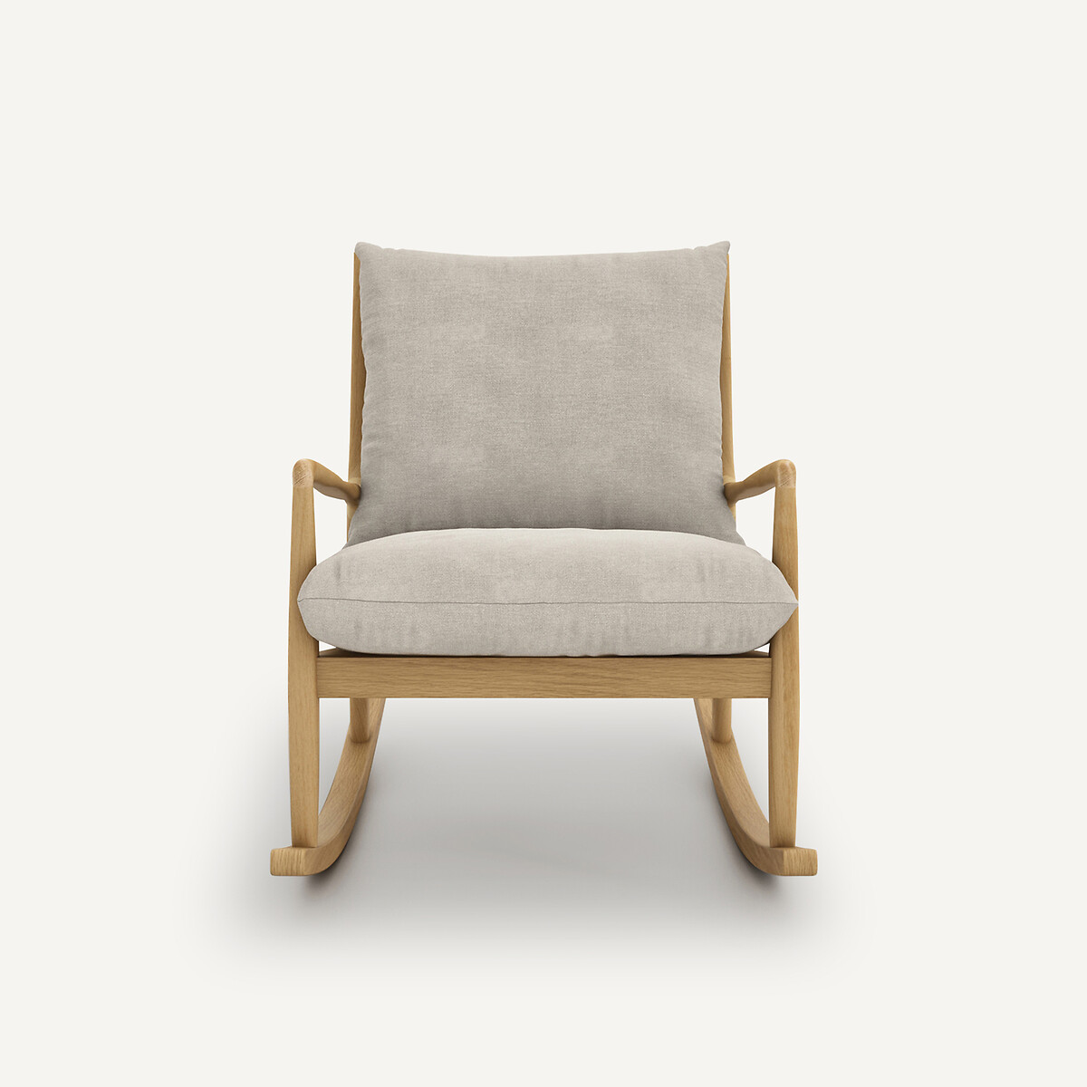 Rocking-chair chêne, plaqué et lin, Dilma lin, AM.PM