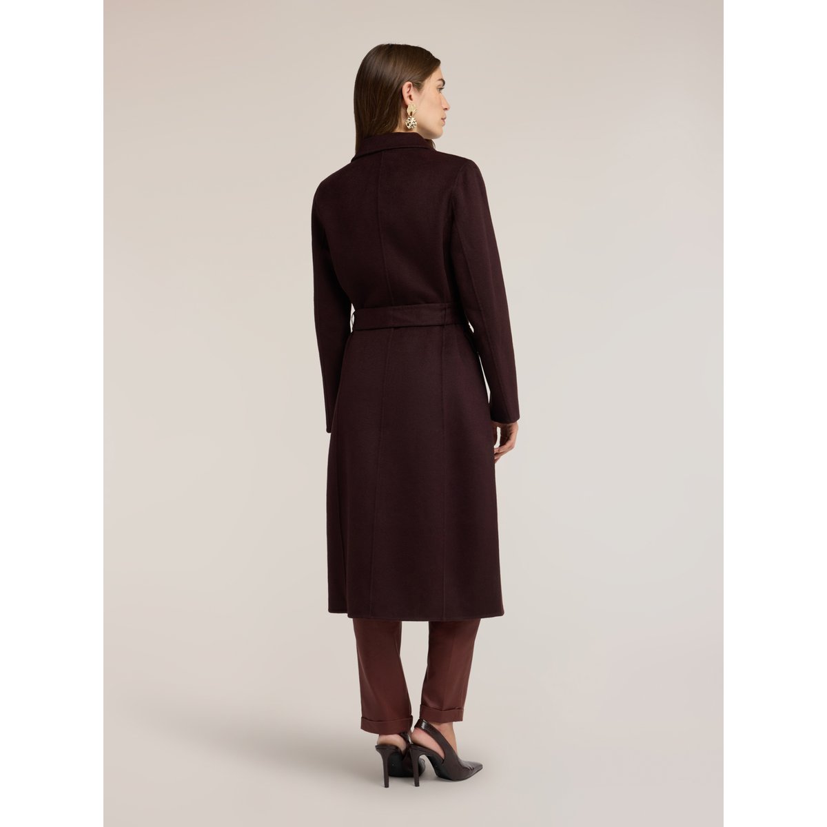 Manteau ceinturé double boutonnage marron, MOTIVI