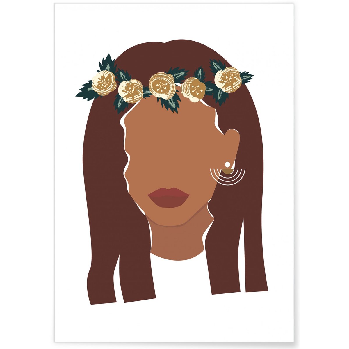 Affiche Visage Femme 2 blanc, L'AFFICHERIE