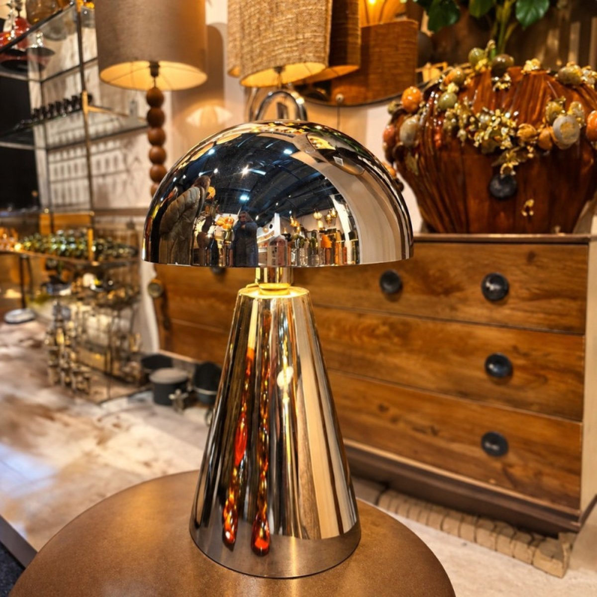 Grande lampe à poser chrome Surina chrome, MILLUMINE