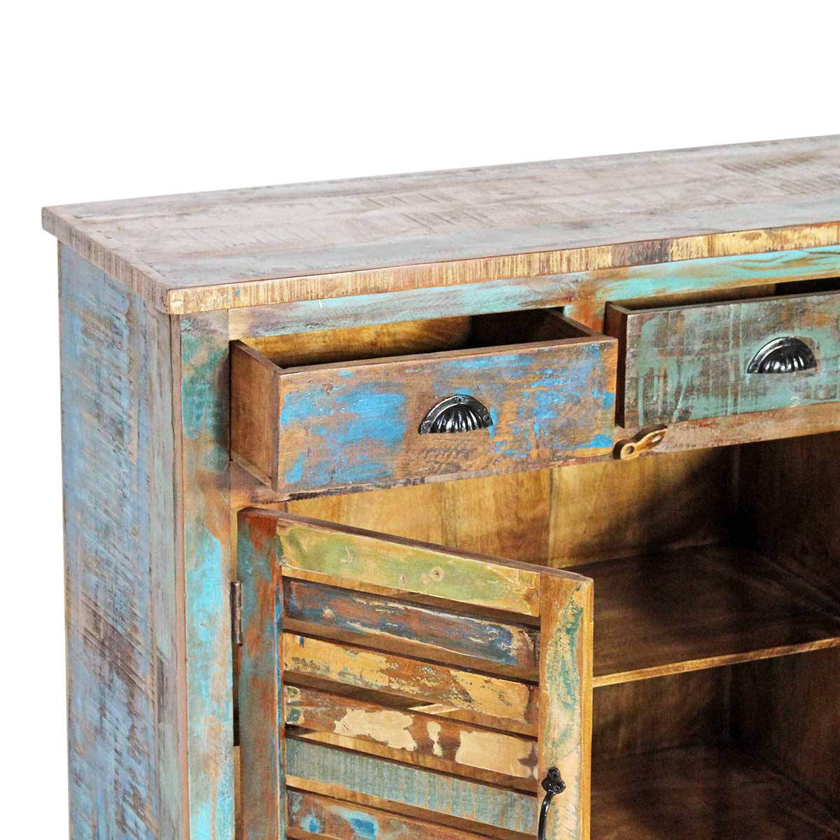 Buffet en bois massif ETHNIK multicolore, MADE IN MEUBLES 