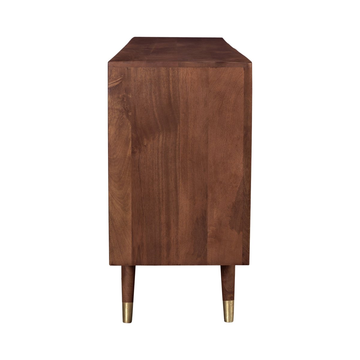 Buffet en bois massif 3 portes 3 tiroirs et - COLOMBO bois foncé et détails dorés, MAISON PAVANE