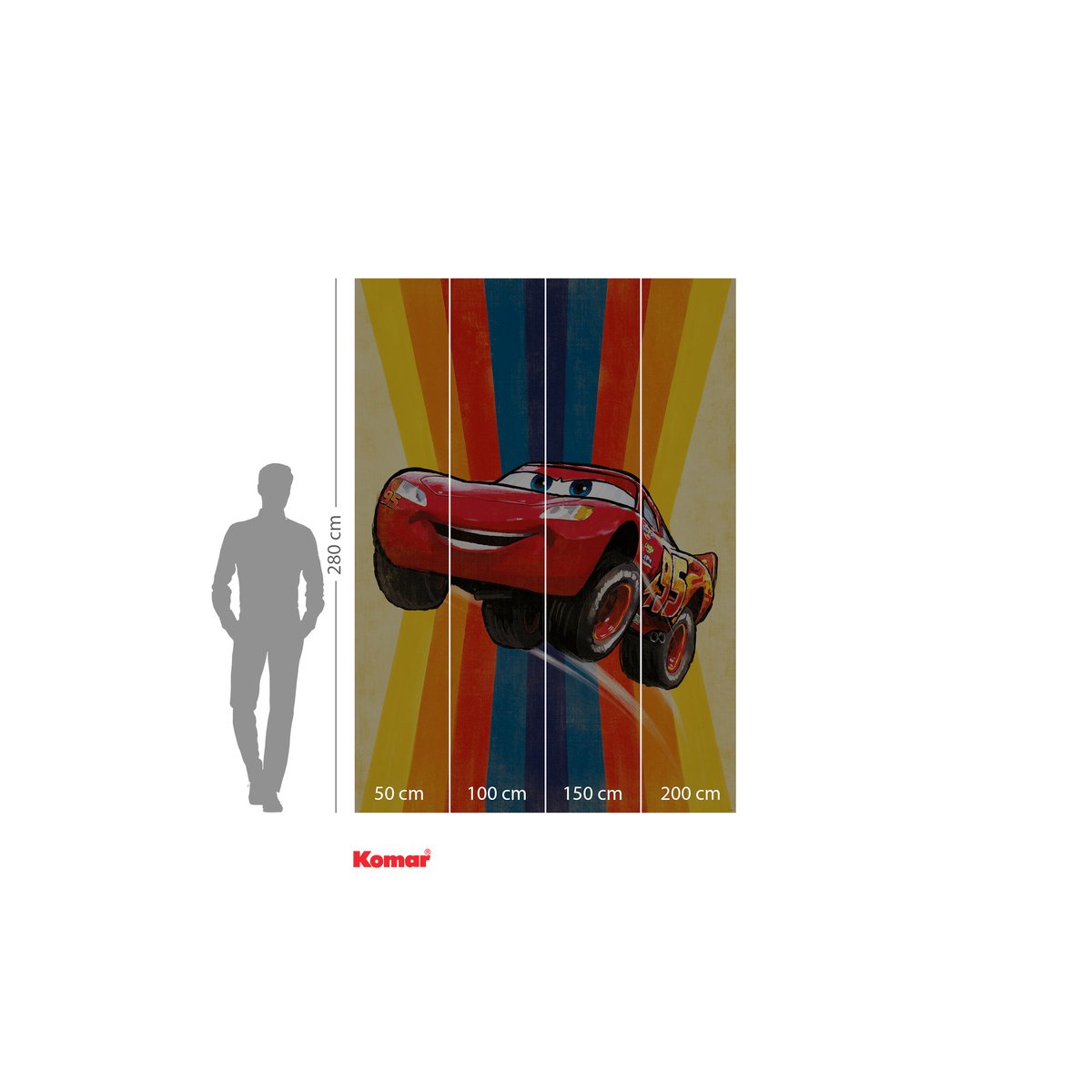 Papier peint Komar - Cars Jump - 200 x 280 cm multicolore, HEXOA