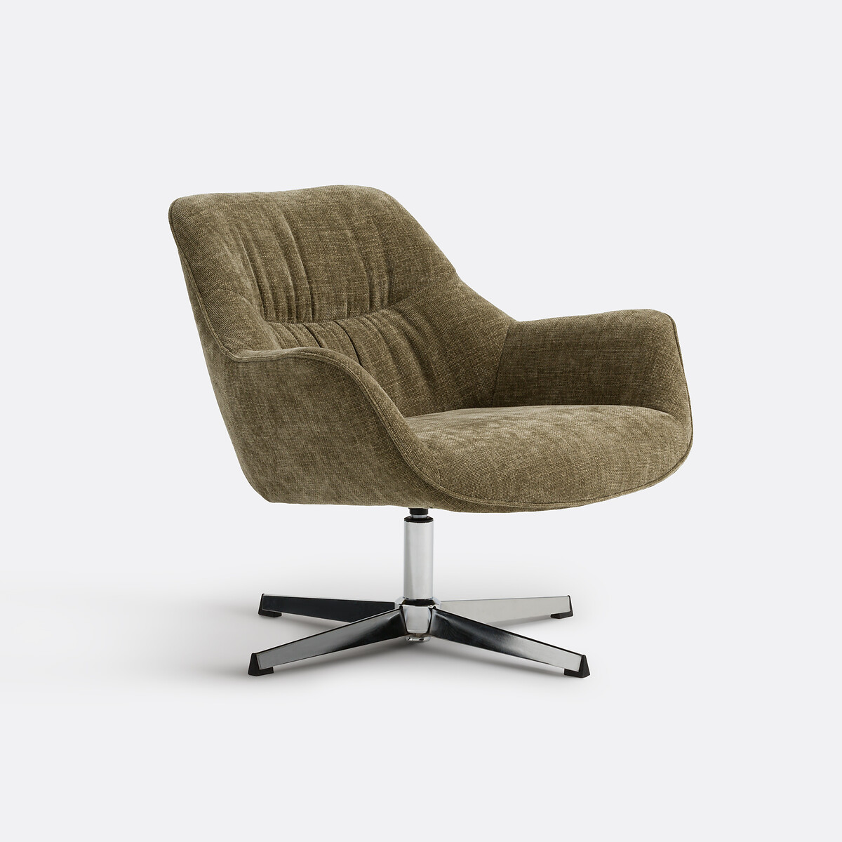 Fauteuil pivotant, tissu texturé, HEMMO kaki, LA REDOUTE INTERIEURS