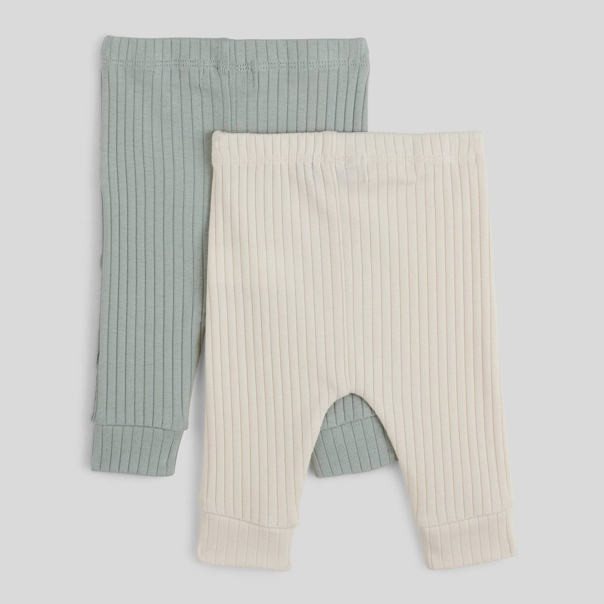 Lot de 2 legging unis en coton BIO naturel, BOUT'CHOU