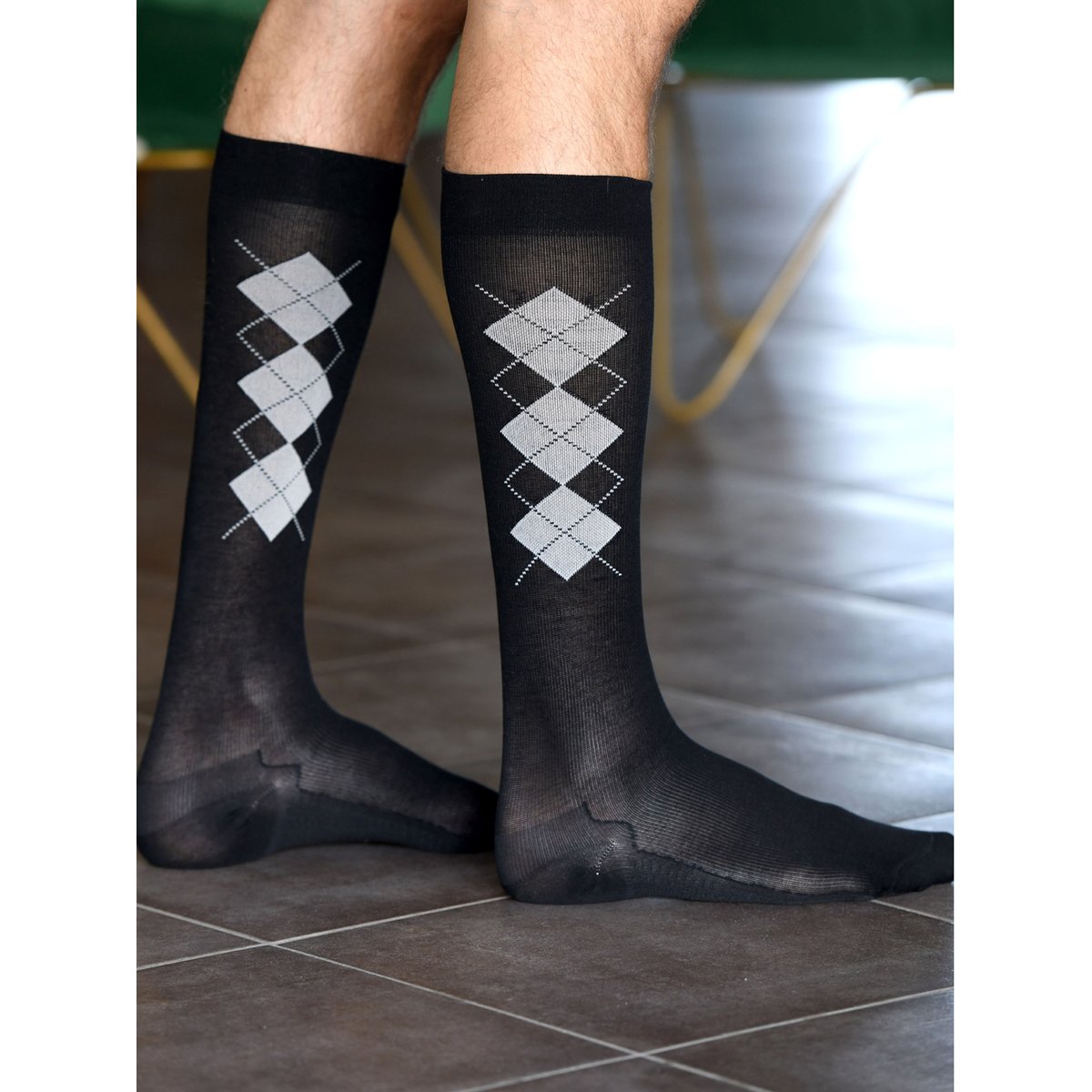Paire de mi-bas lot de 2 noir, DAXON