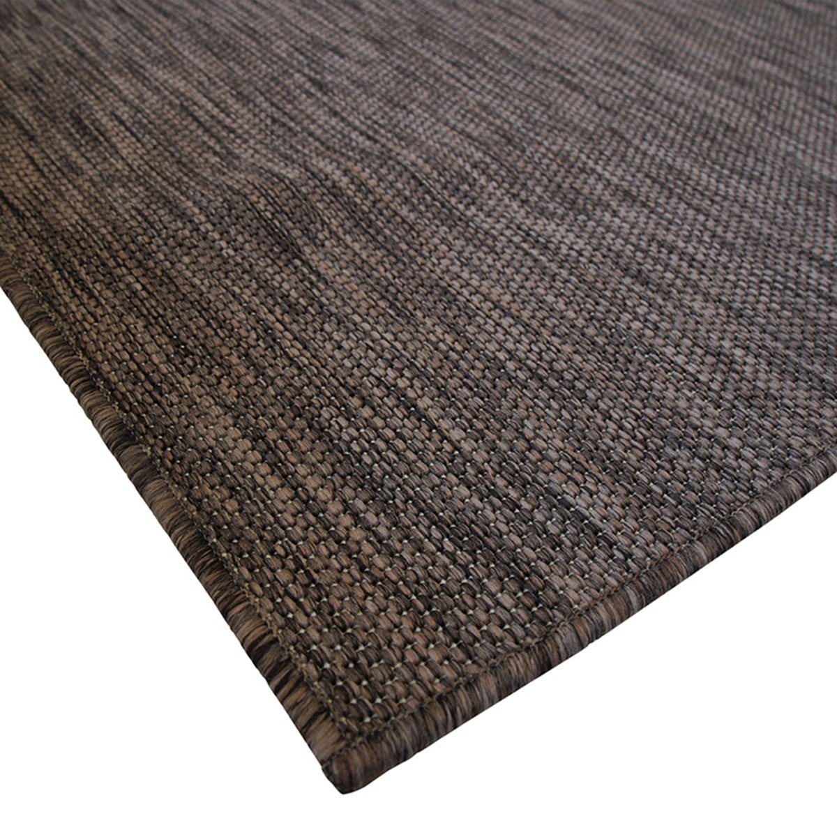 Tapis extérieur intérieur aspect jute TERRAIN UNI marron, THE DECO FACTORY