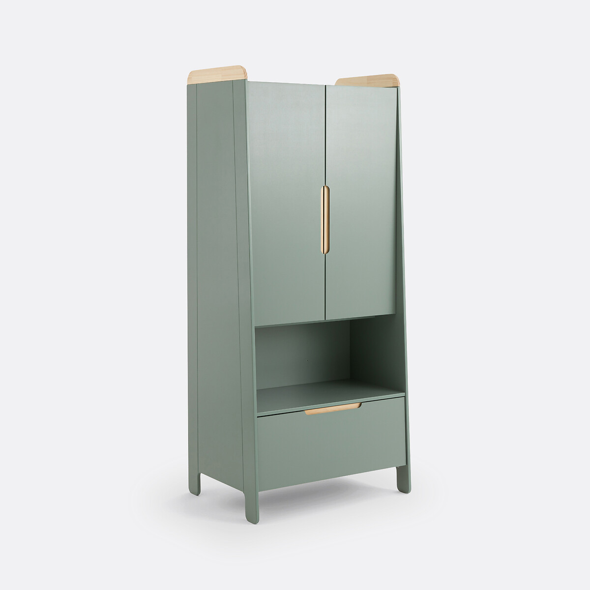 Armoire penderie enfant en pin et MDF, Arturo vert de gris, LA REDOUTE INTERIEURS