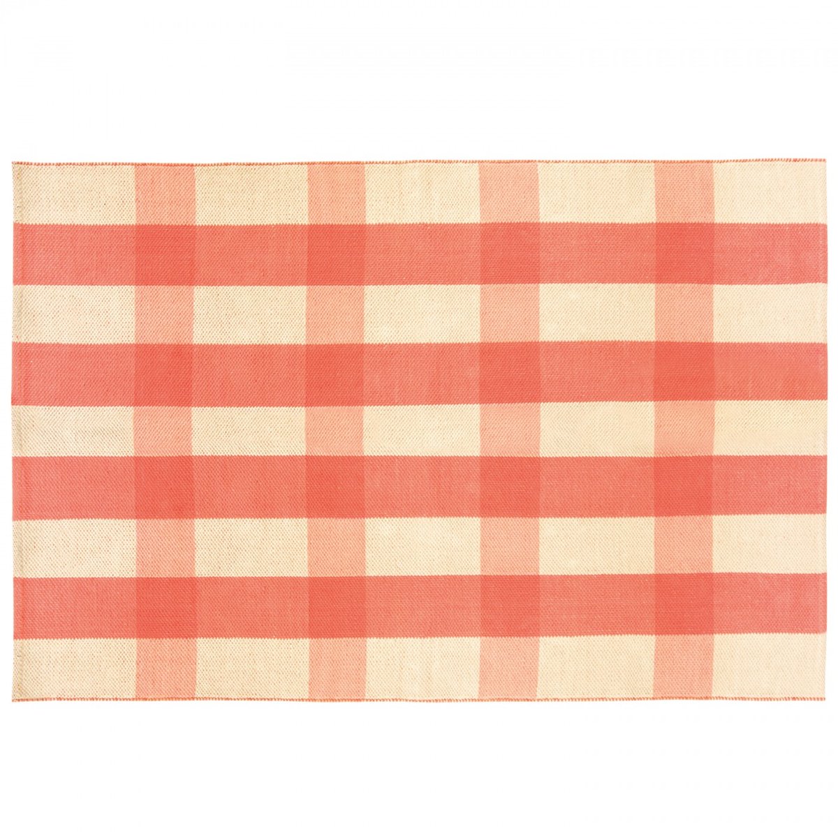 Tapis Kilim beige, corail, REMEMBER