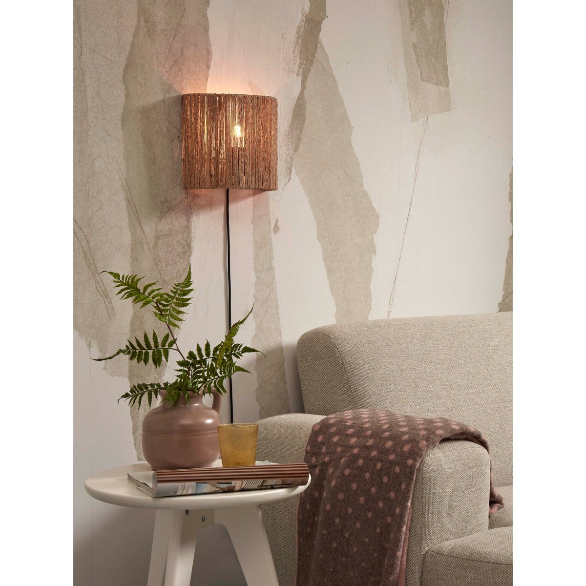 Lampe Murale Jute IGUAZU brun, GOOD & MOJO