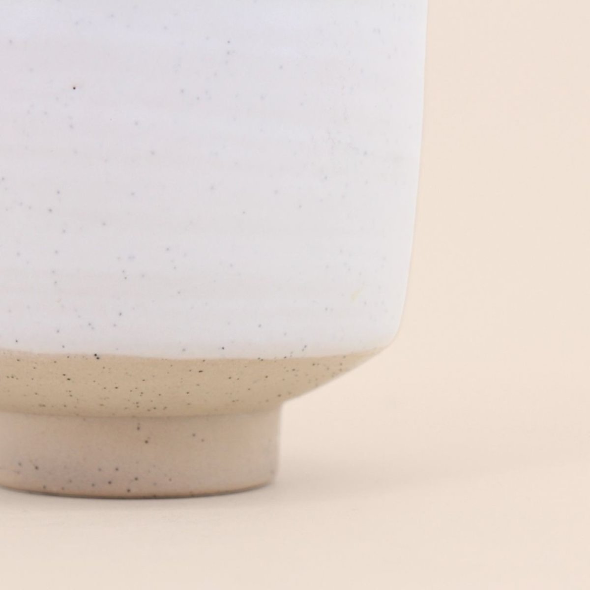 Lot de 2 photophores en céramique 8,5x7,7cm beige, ORNAMI