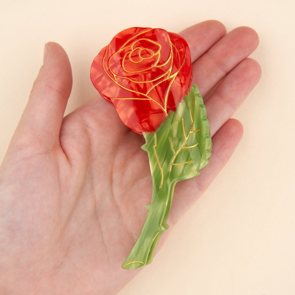 Pince à cheveux ROSE rouge, COUCOU SUZETTE