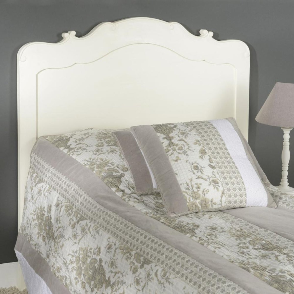 Tête de lit pour lit 90 cm en acajou cassé Apolline blanc, AMADEUS