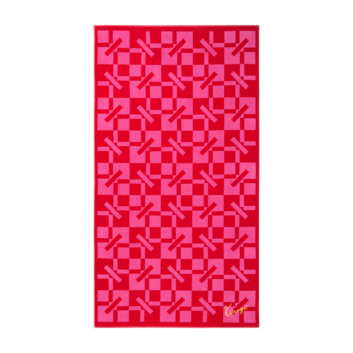 Serviette de plage en coton, K MONOGRAM rouge, KENZO HOME