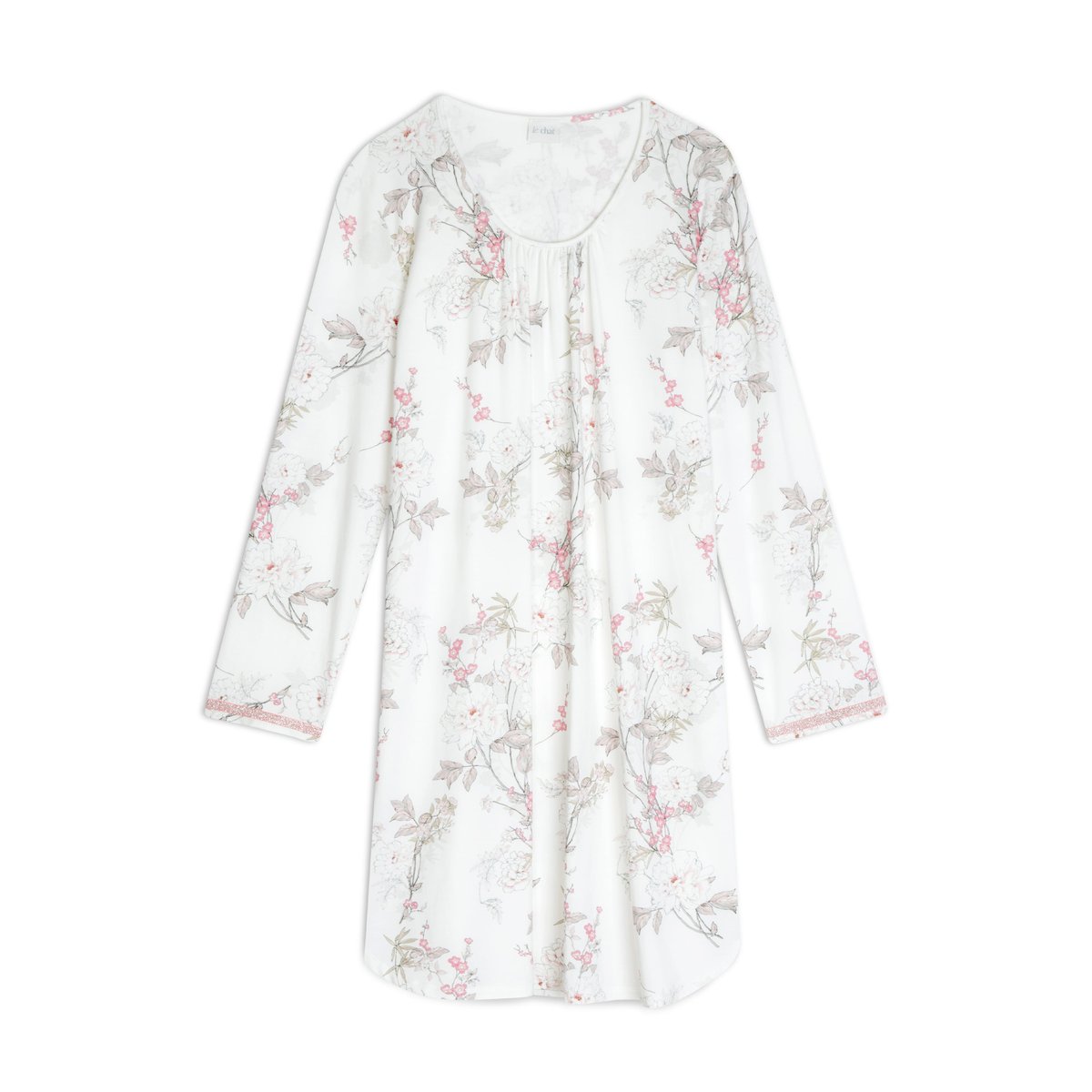 Chemise de nuit en coton modal KELLY 101 multicolore, LE CHAT