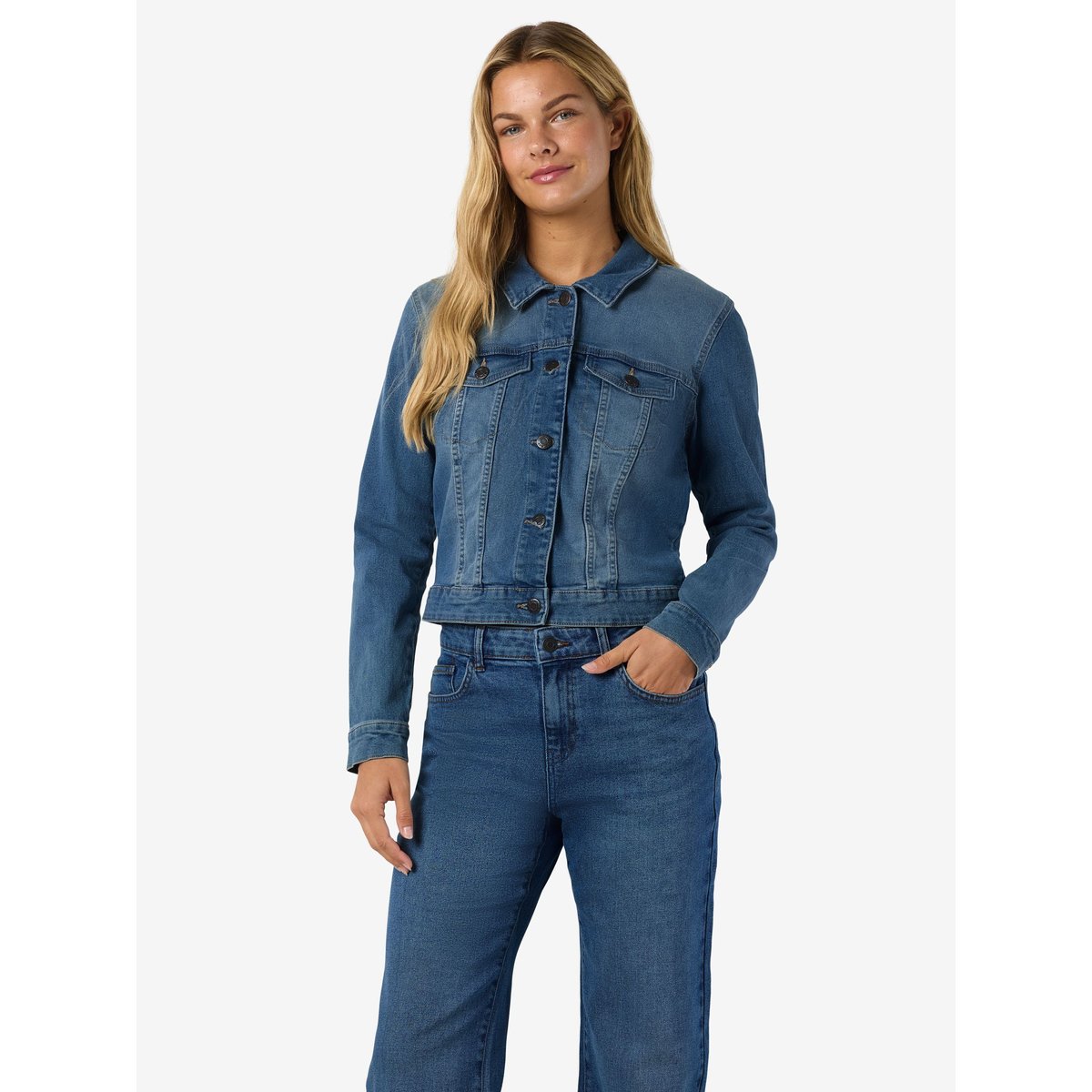 Veste en jean boutonnée medium blue denim, NOISY MAY