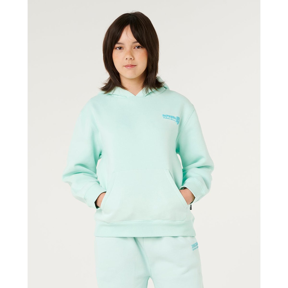 Sweat à capuche Hibiscus Heat Fille bleu mer clair, RIP CURL