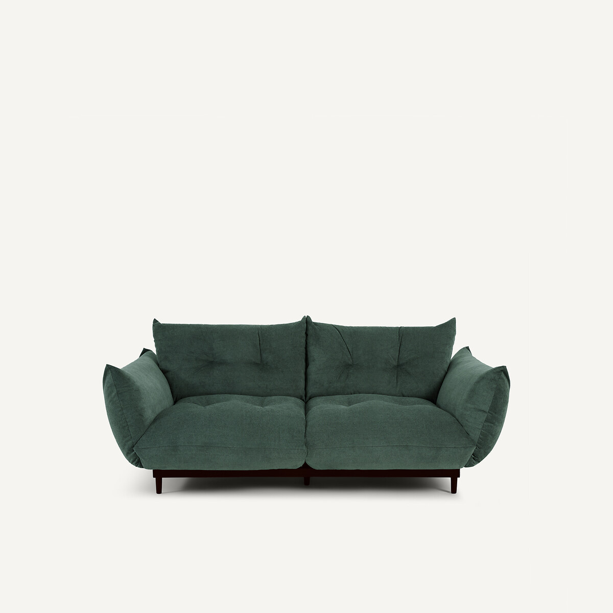 Canapé compact, 3 places, en polyester mélangé, VITORIA vert sarcelle, AM.PM