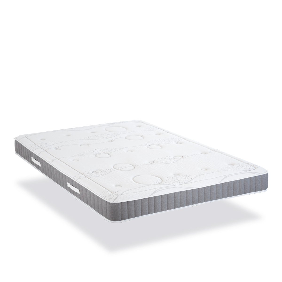 Pack Intuition 140x190 cm Matelas Mousse + Sommier Bois + Accessoires blanc, OLYMPE LITERIE