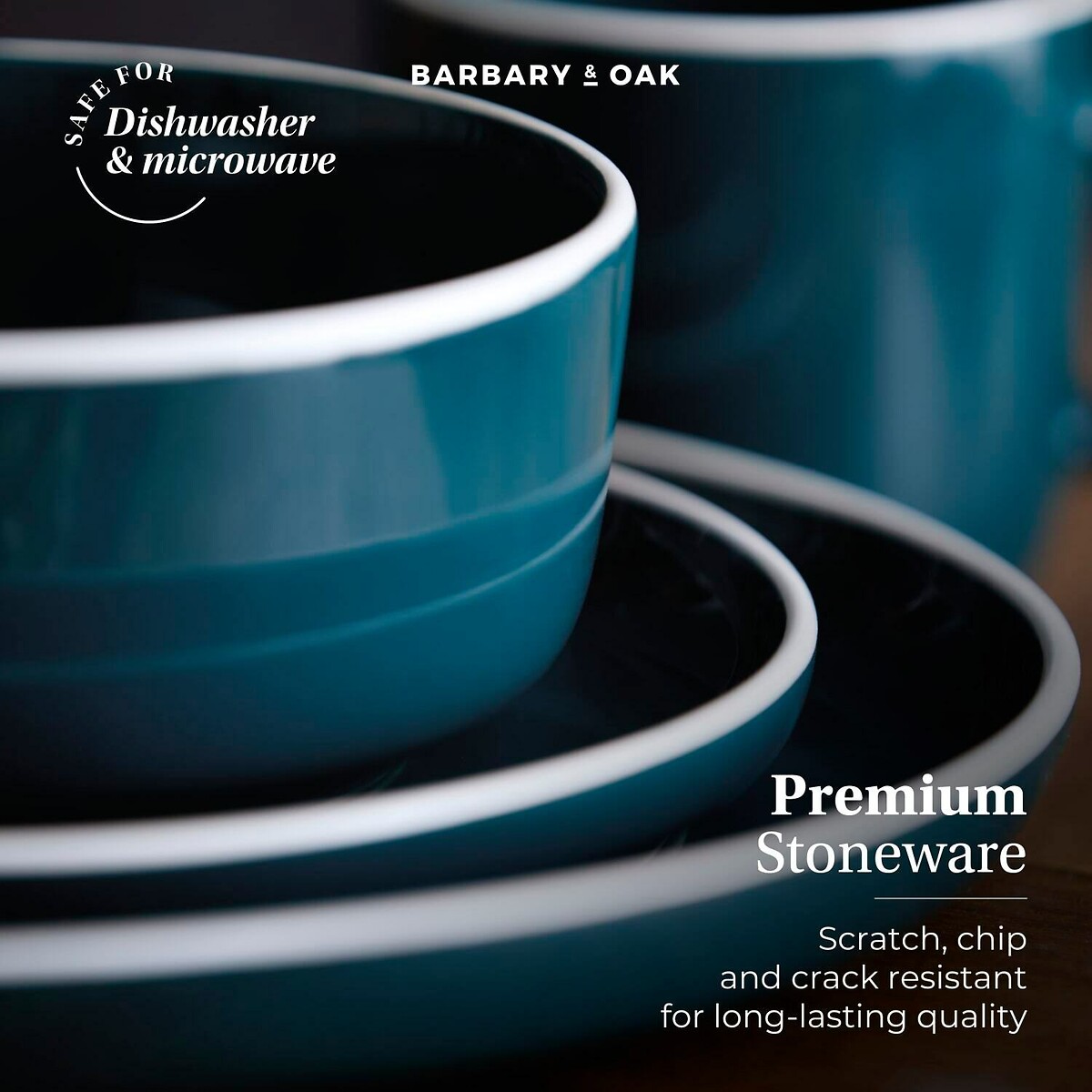16-Piece Nattura Dinner Set teal, BARBARY & OAK